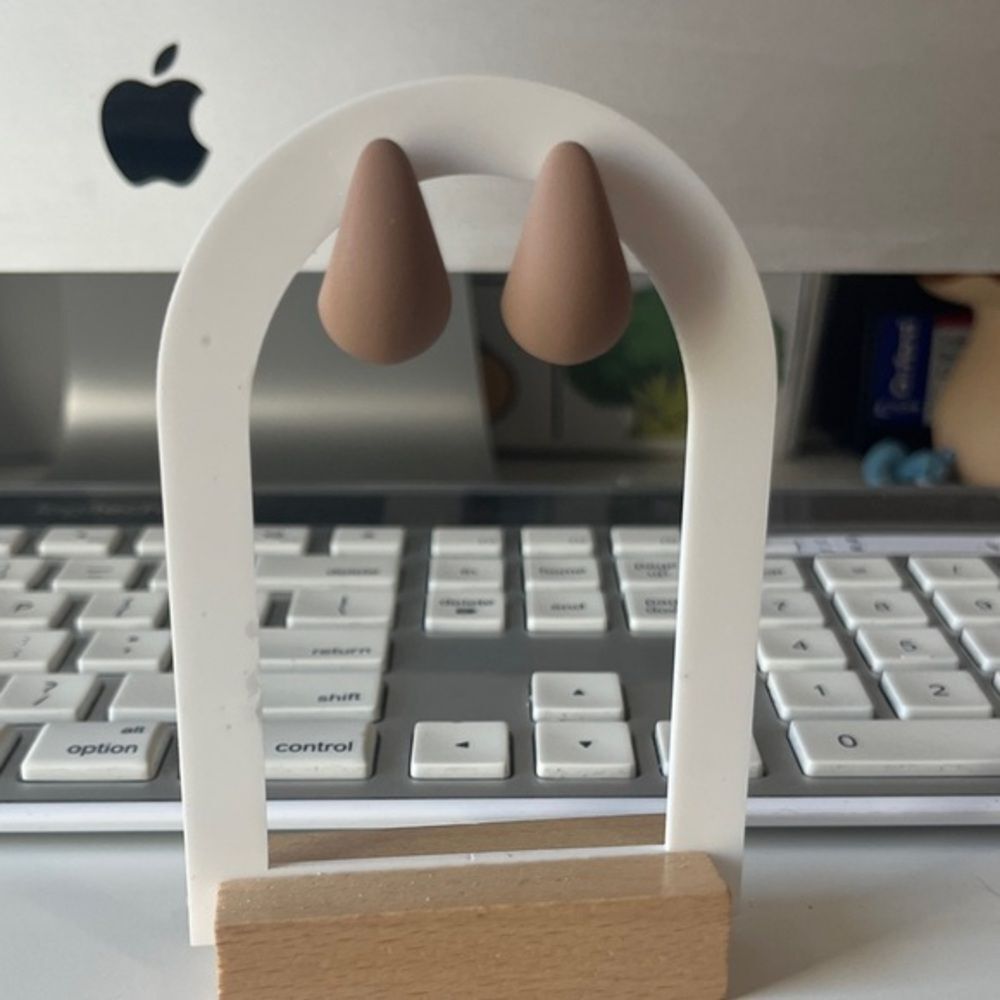 Tan Teardrop Earrings